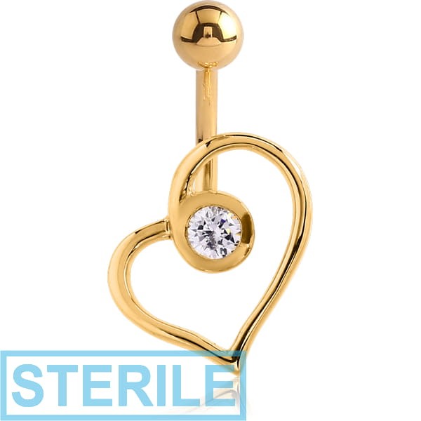 STERILE GOLD PVD COATED SURGICAL STEEL JEWELLED BANANA