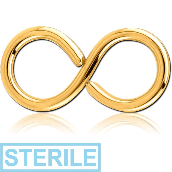 STERILE GOLD PVD COATED SURGICAL STEEL OPEN INFINITY SEAMLESS RING