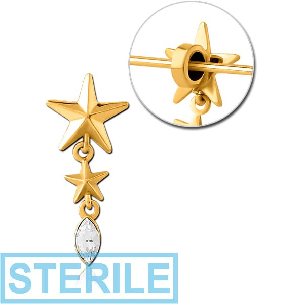 STERILE SURGICAL STEEL SLIDING JEWELLED CHARM FOR INDUSTRIAL BARBELL