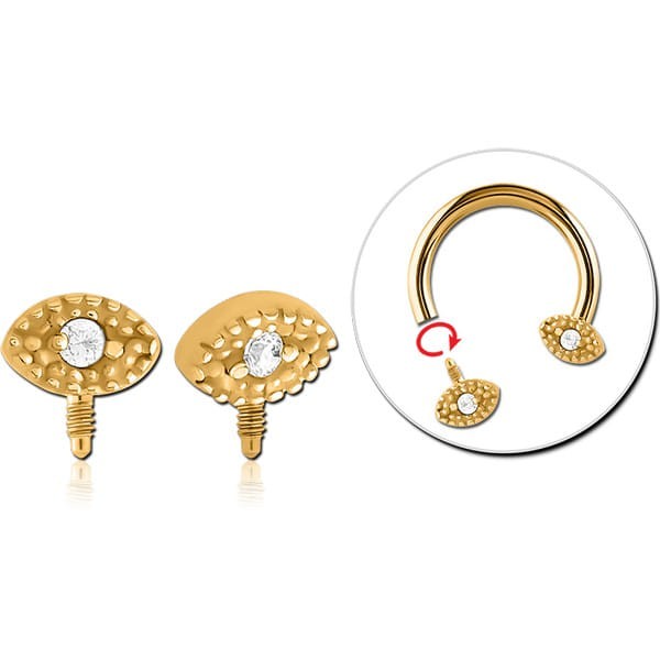 STERILE GOLD PVD COATED SURGICAL STEEL ATTACHMENT INTERNALLY THREADED FOR CIRCULAR BARBELL