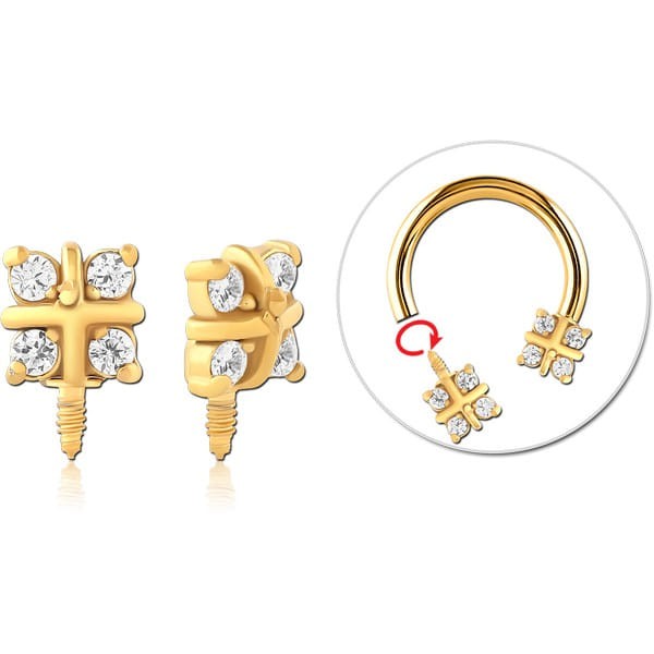 STERILE GOLD PVD COATED SURGICAL STEEL ATTACHMENT INTERNALLY THREADED FOR CIRCULAR BARBELL