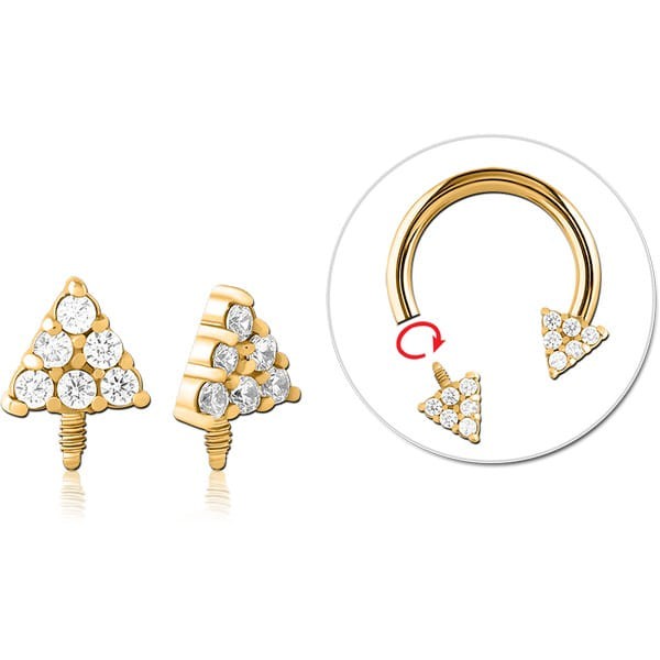STERILE GOLD PVD COATED SURGICAL STEEL ATTACHMENT INTERNALLY THREADED FOR CIRCULAR BARBELL