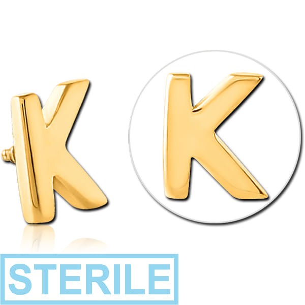 STERILE GOLD PVD COATED SURGICAL STEEL ATTACHMENT FOR 1.6MM INTERNALLY THREADED PINS - K