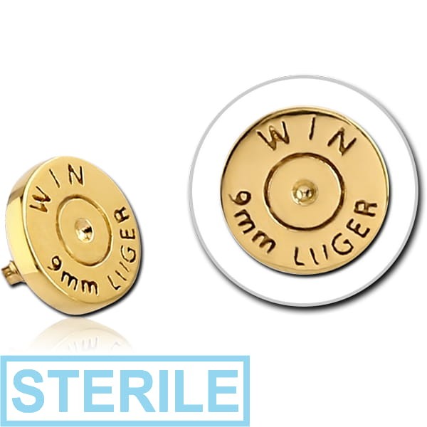 STERILE GOLD PVD COATED SURGICAL STEEL ATTACHMENT FOR 1.6MM INTERNALLY THREADED PINS