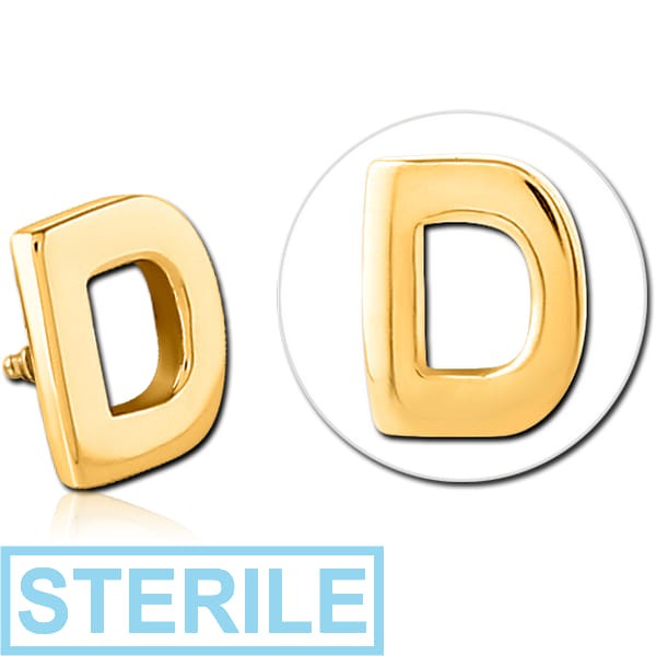 STERILE GOLD PVD COATED SURGICAL STEEL MICRO ATTACHMENT FOR 1.2MM INTERNALLY THREADED PINS - D