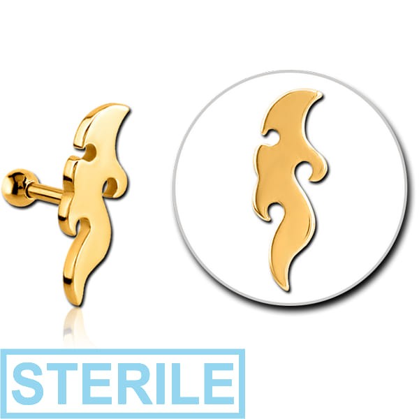 STERILE GOLD PVD COATE SURGICAL STEEL TRAGUS MICRO BARBELL