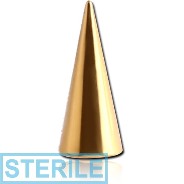 STERILE GOLD PVD COATED SURGICAL STEEL MICRO LONG CONE