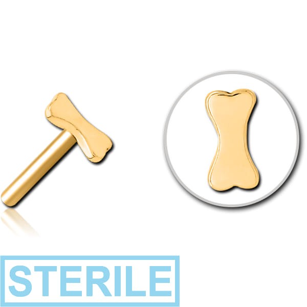 STERILE GOLD PVD COATED SURGICAL STEEL THREADLESS ATTACHMENT - BONE