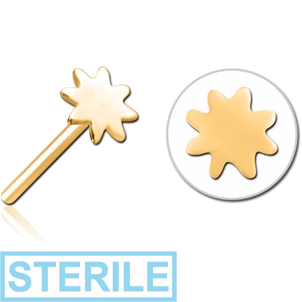 STERILE GOLD PVD COATED SURGICAL STEEL THREADLESS ATTACHMENT - SUN