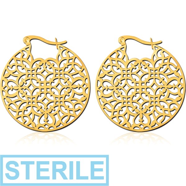 STERILE GOLD PVD COATED SURGICAL STEEL HOOP EARRINGS