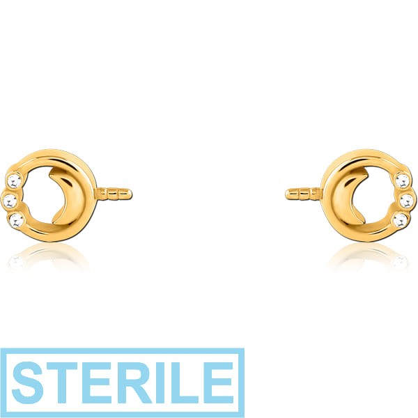 STERILE GOLD PVD COATED SURGICAL STEEL PUSH FIT JEWELLED ATTACHMENT FOR BIOFLEX INTERNAL NIPPLE SHIELD