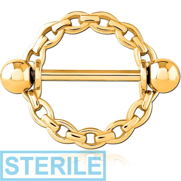 STERILE GOLD PVD COATED SURGICAL STEEL NIPPLE SHIELD