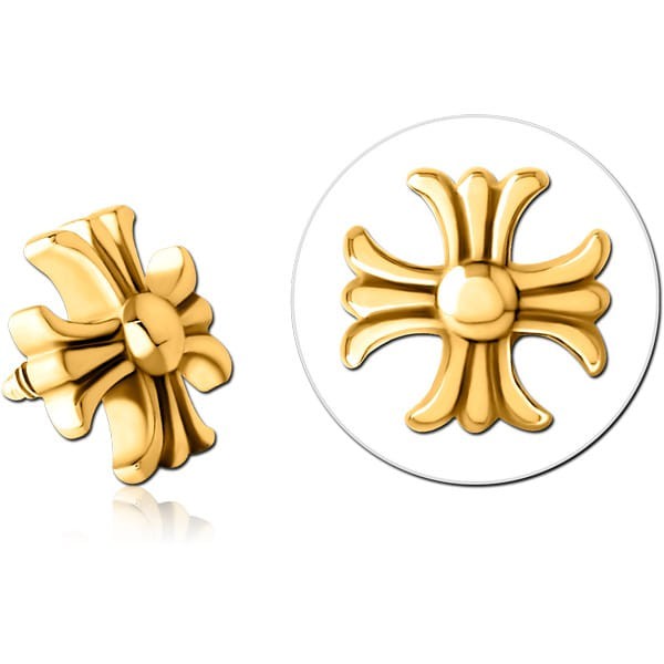 STERILE GOLD PVD COATED SURGICAL STEEL PUSH FIT ATTACHMENT FOR BIOFLEX INTERNAL LABRET