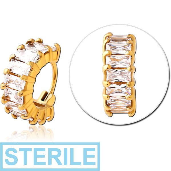 STERILE GOLD PVD COATED SURGICAL STEEL JEWELLED MULTI PURPOSE CLICKER