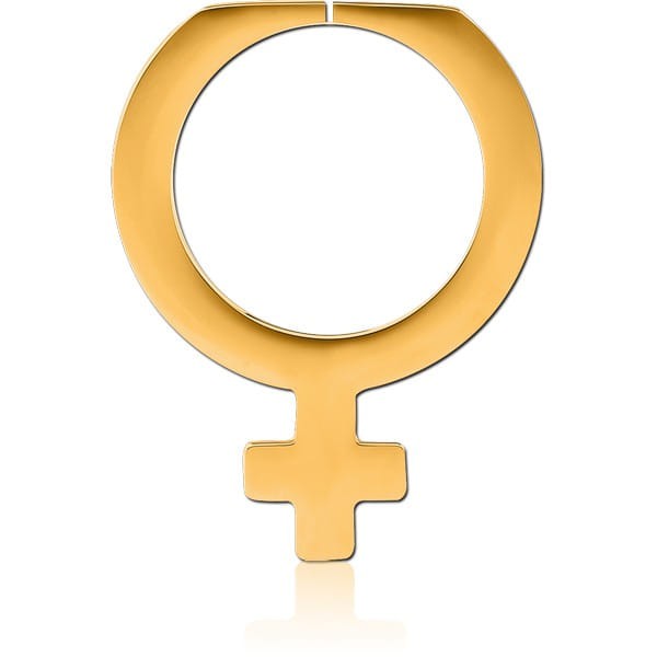 STERILE GOLD PVD COATED SURGICAL STEEL HOOP EARRINGS FOR TUNNEL - FEMALE