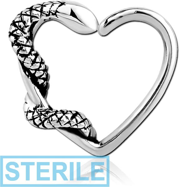 STERILE SURGICAL STEEL OPEN HEART SEAMLESS RING
