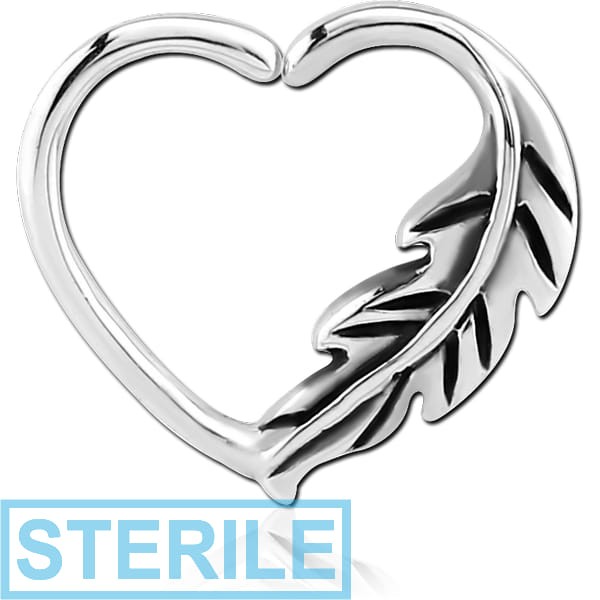 STERILE SURGICAL STEEL OPEN HEART SEAMLESS RING