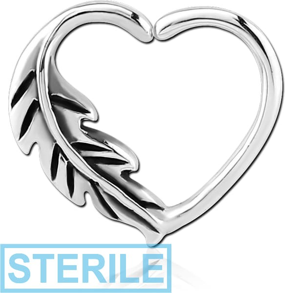 STERILE SURGICAL STEEL OPEN HEART SEAMLESS RING