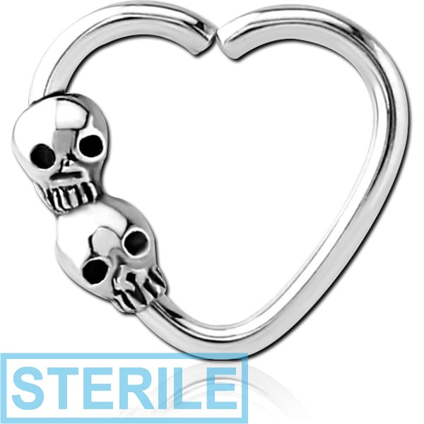 STERILE SURGICAL STEEL OPEN HEART SEAMLESS RING