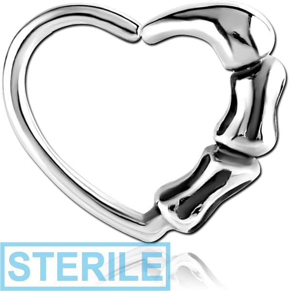 STERILE SURGICAL STEEL OPEN HEART SEAMLESS RING