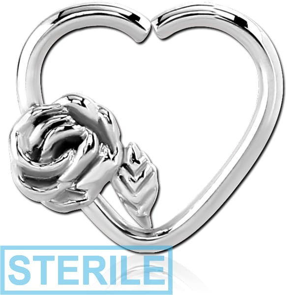 STERILE SURGICAL STEEL OPEN HEART SEAMLESS RING