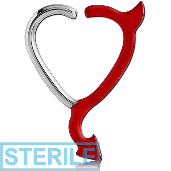 STERILE SURGICAL STEEL OPEN HEART SEAMLESS RING