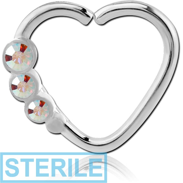 STERILE SURGICAL STEEL OPEN HEART SEAMLESS RING