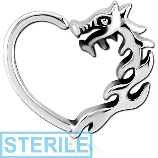 STERILE SURGICAL STEEL OPEN HEART SEAMLESS RING