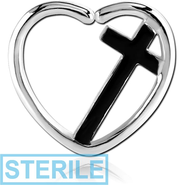 STERILE SURGICAL STEEL OPEN HEART SEAMLESS RING