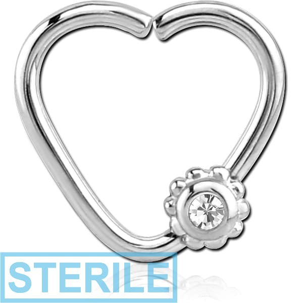 STERILE SURGICAL STEEL OPEN HEART SEAMLESS RING