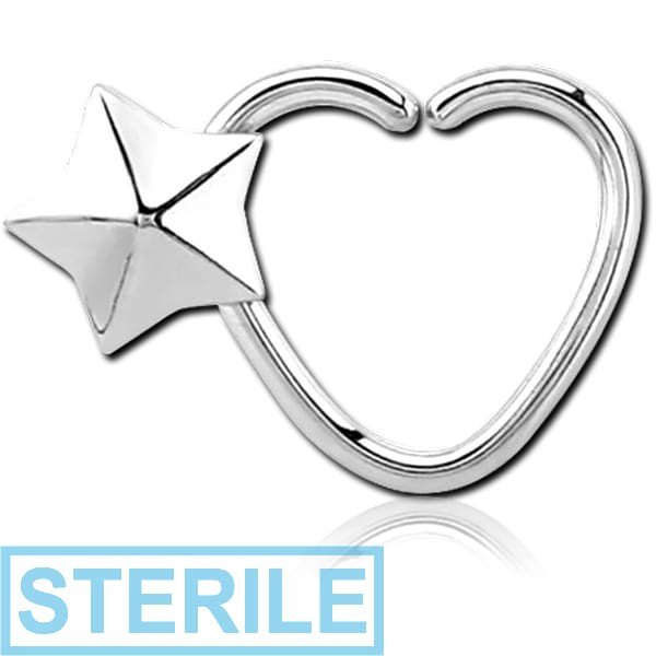 STERILE SURGICAL STEEL OPEN HEART SEAMLESS RING