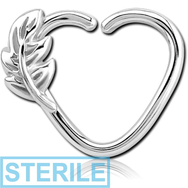 STERILE SURGICAL STEEL OPEN HEART SEAMLESS RING