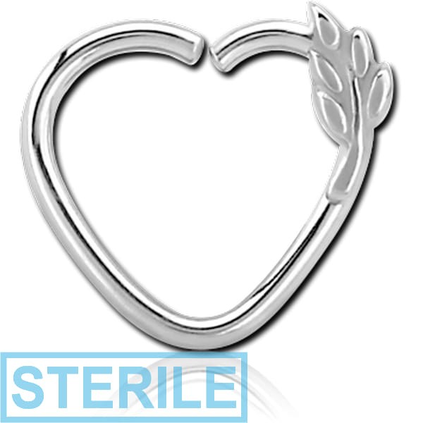 STERILE SURGICAL STEEL OPEN HEART SEAMLESS RING