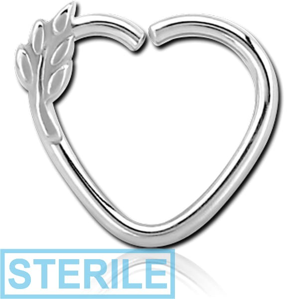 STERILE SURGICAL STEEL OPEN HEART SEAMLESS RING