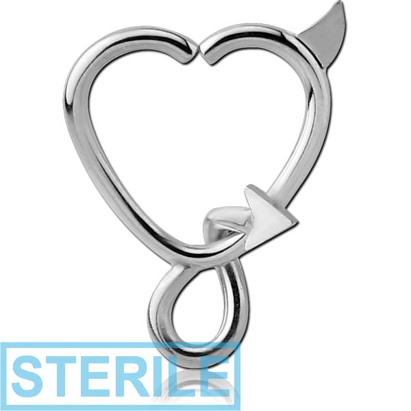 STERILE SURGICAL STEEL OPEN HEART SEAMLESS RING
