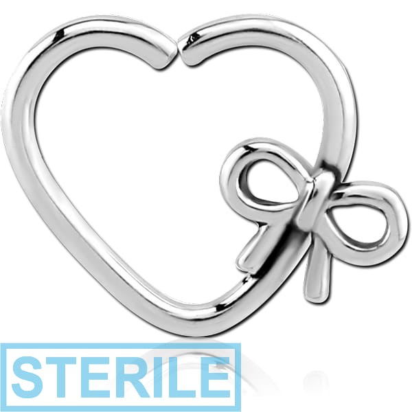 STERILE SURGICAL STEEL OPEN HEART SEAMLESS RING