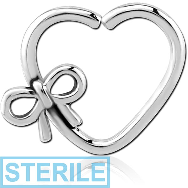 STERILE SURGICAL STEEL OPEN HEART SEAMLESS RING