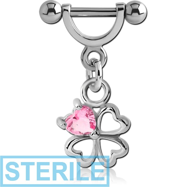 STERILE SURGICAL STEEL HELIX SHIELD WITH CHARM