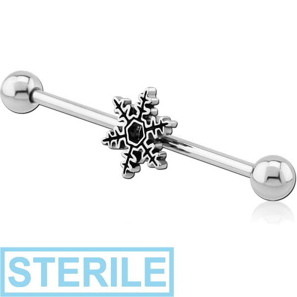 STERILE SURGICAL STEEL SNOWFLAKE INDUSTRIAL BARBELL