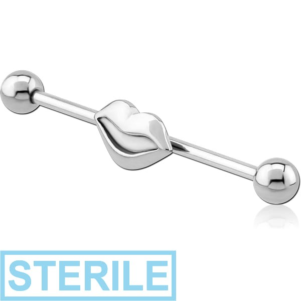 STERILE SURGICAL STEEL MOUTH INDUSTRIAL BARBELL