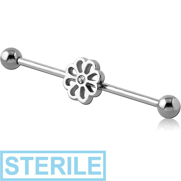 STERILE SURGICAL STEEL INDUSTRIAL BARBELL - FLOWER