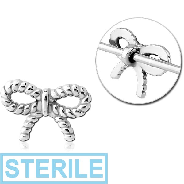 STERILE SURGICAL STEEL ADJUSTABLE SLIDING CHARM FOR INDUSTRIAL BARBELL - BOW