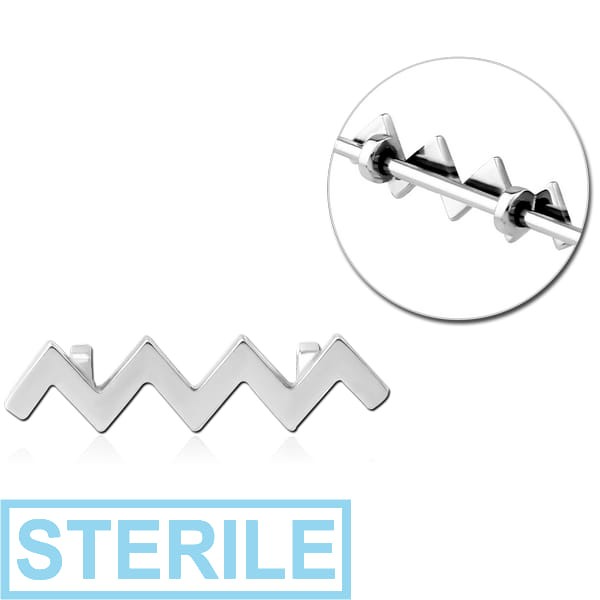 STERILE SURGICAL STEEL ADJUSTABLE SLIDING CHARM FOR INDUSTRIAL BARBELL - SERRATION