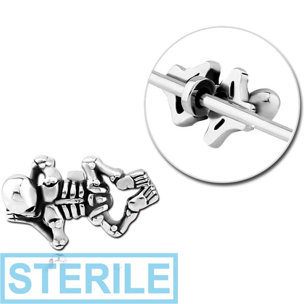 STERILE SURGICAL STEEL ADJUSTABLE SLIDING CHARM FOR INDUSTRIAL BARBELL - SKELETON