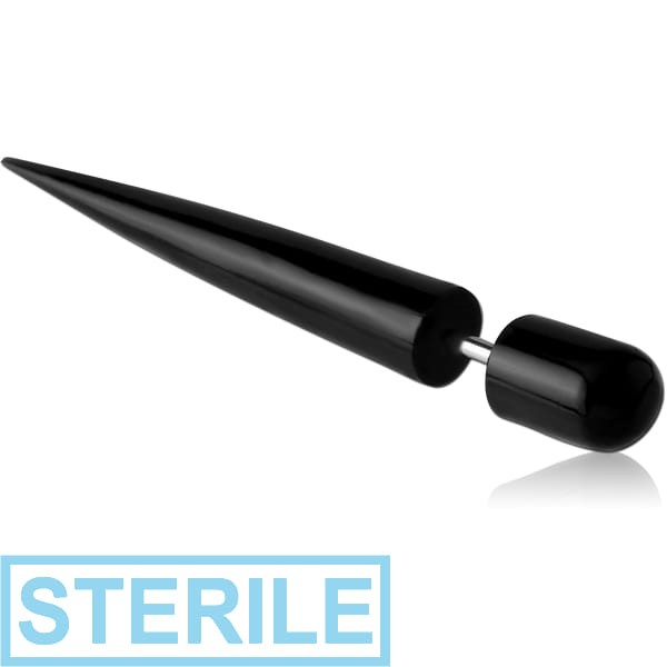 STERILE ORGANIC HORN FAKE PIERCING TRIBAL WITH STEEL INSERT