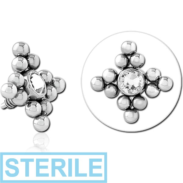 STERILE SURGICAL STEEL JEWELLED MICRO ATTACHMENT INTERNALLY THREADED PINS