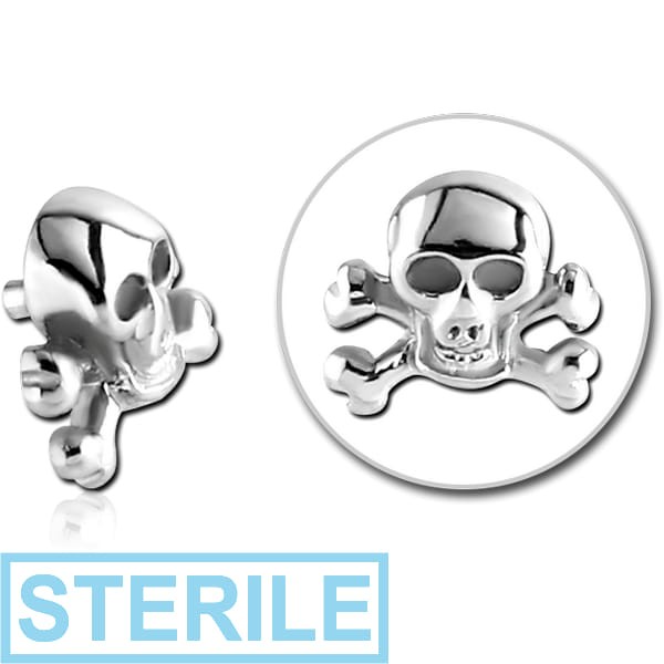 STERILE SURGICAL STEEL ATTACHMENT FOR 1.6MM INTERNALLY THREADED PINS - SKULL WITH BONES