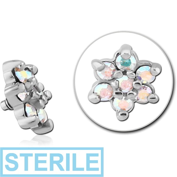 STERILE SURGICAL STEEL JEWELLED ATTACHMENT FOR 1.6MM INTERNALLY THREADED PINS - FLOWER