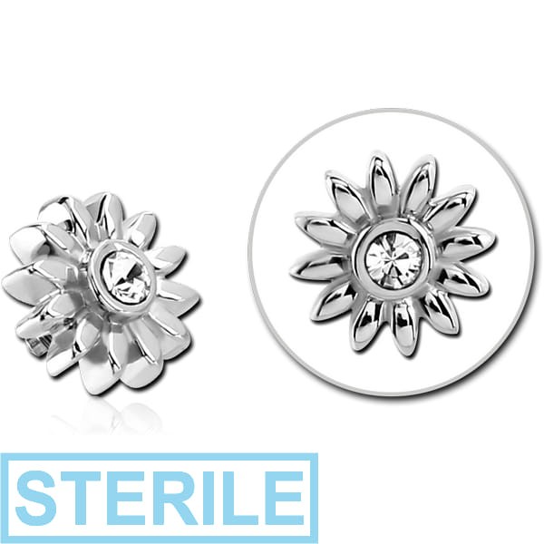 STERILE SURGICAL STEEL JEWELLED ATTACHMENT FOR 1.6MM INTERNALLY THREADED PINS - FLOWER