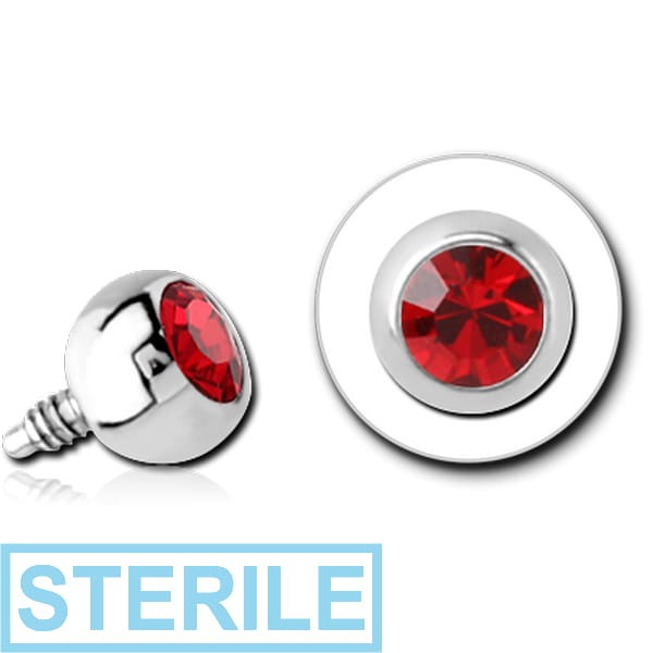 STERILE SURGICAL STEEL OPTIMA CRYSTAL JEWELLED MICRO BALL FOR INTERNALLY THREADED PINS